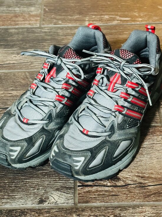 Adidas Other - Adidas Trail Running Athletic Sneaker Shoes Men's size 10.5 Gray Red 552444